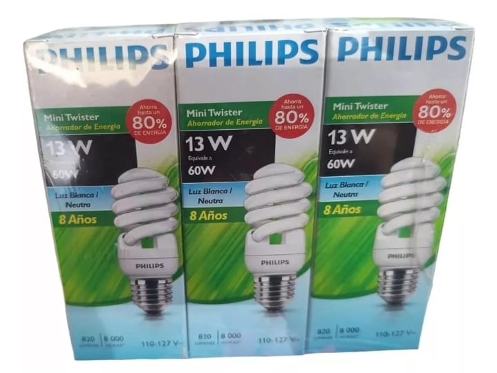 Foco Mini Twister 13w Cw Luz Blanca/neutra C/3.