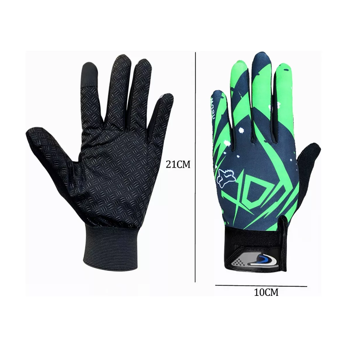 Guantes Ciclismo Bicicleta Montaña Ruta Mtb Almohadilla Gel Verde.