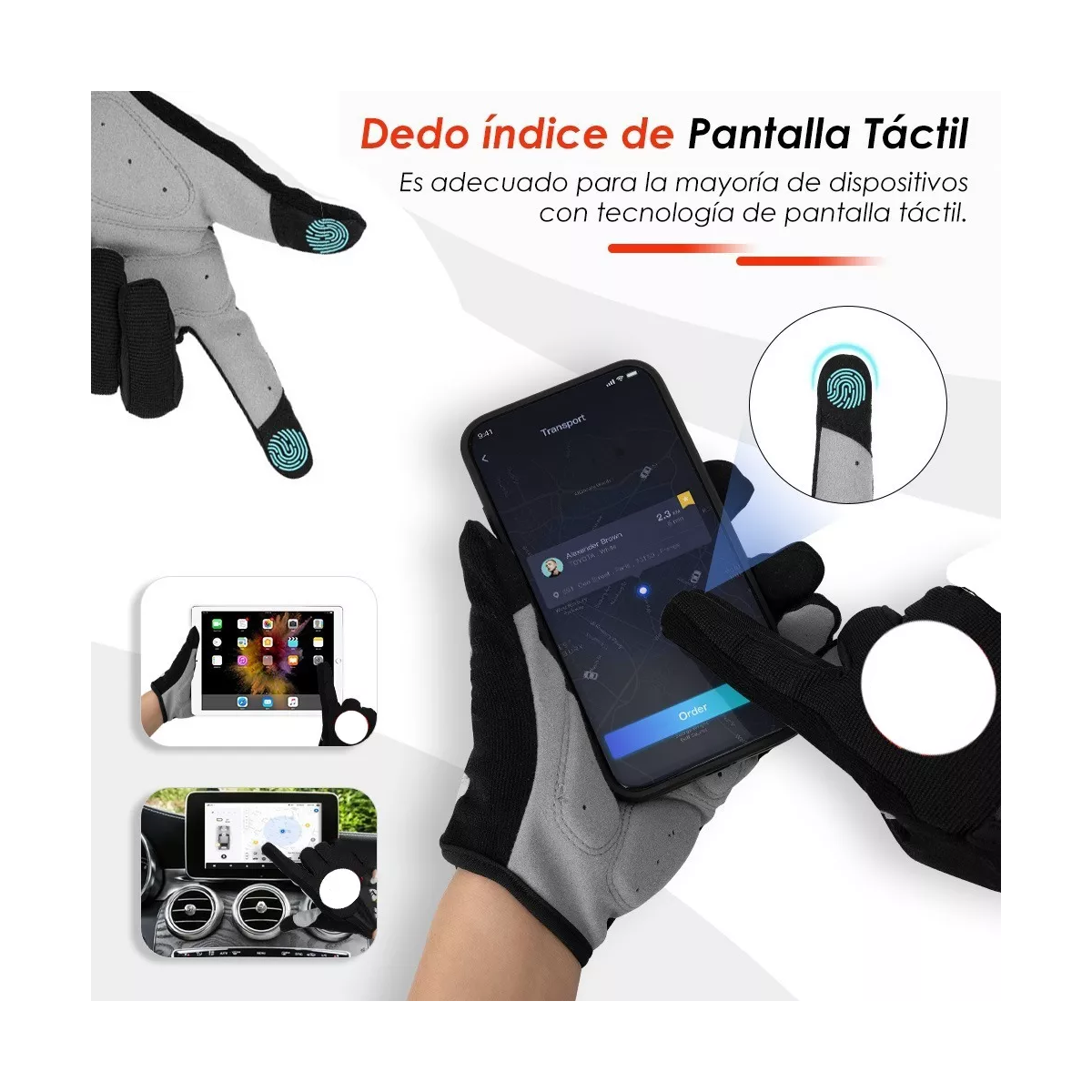 Guantes De Bicicleta Transpirables Con Pantalla De Choque G.