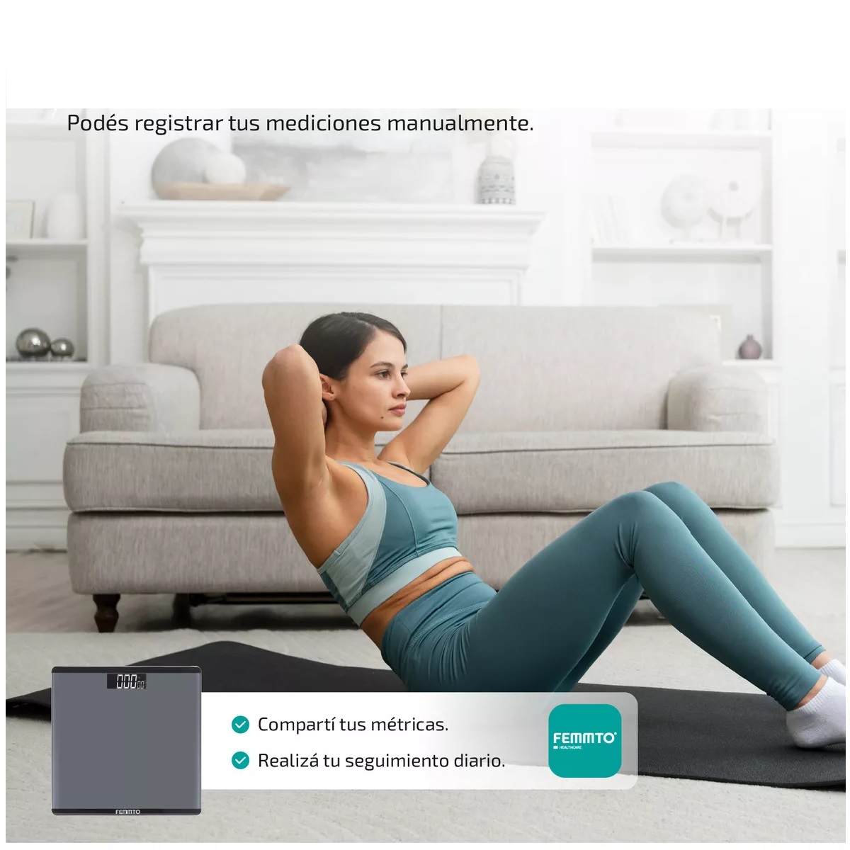 Bascula Digital Peso Personas 180 Kg Pesa Corporal Baño Sensor temperatura Personal Femmto.