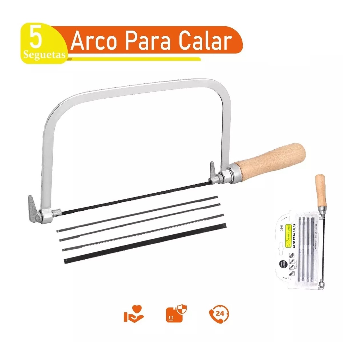 Arco Calador Kit De 5 Seguetas Para Calar Metal Madera 2341.