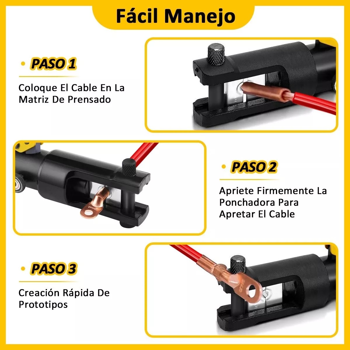 Herramienta Ponchadora Pinza Hidráulica Con 26 Pzas Dados 8mm-300mm.