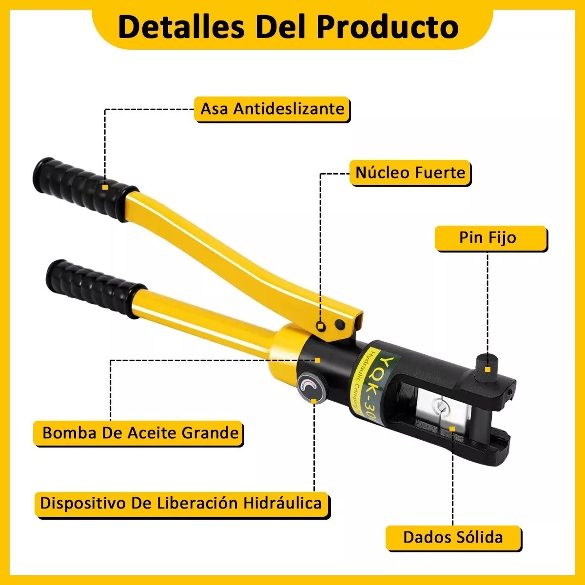 Herramienta Ponchadora Pinza Hidráulica Con 26 Pzas Dados 8mm-300mm.