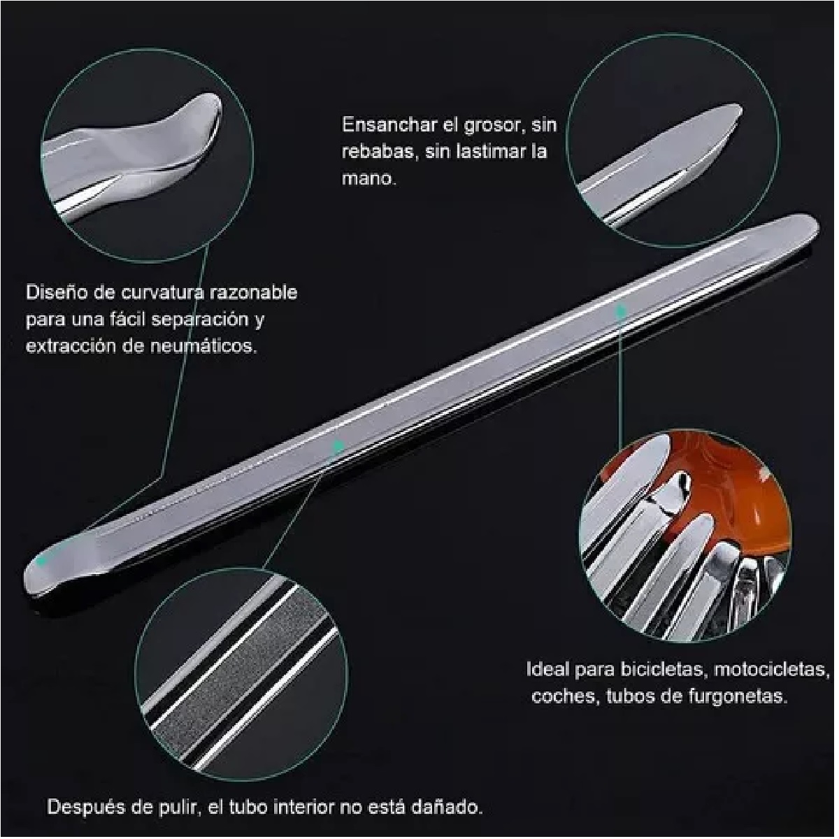 3 Pcs Espatulas 30/40cm Para Desmontar Llanta De Moto Auto.