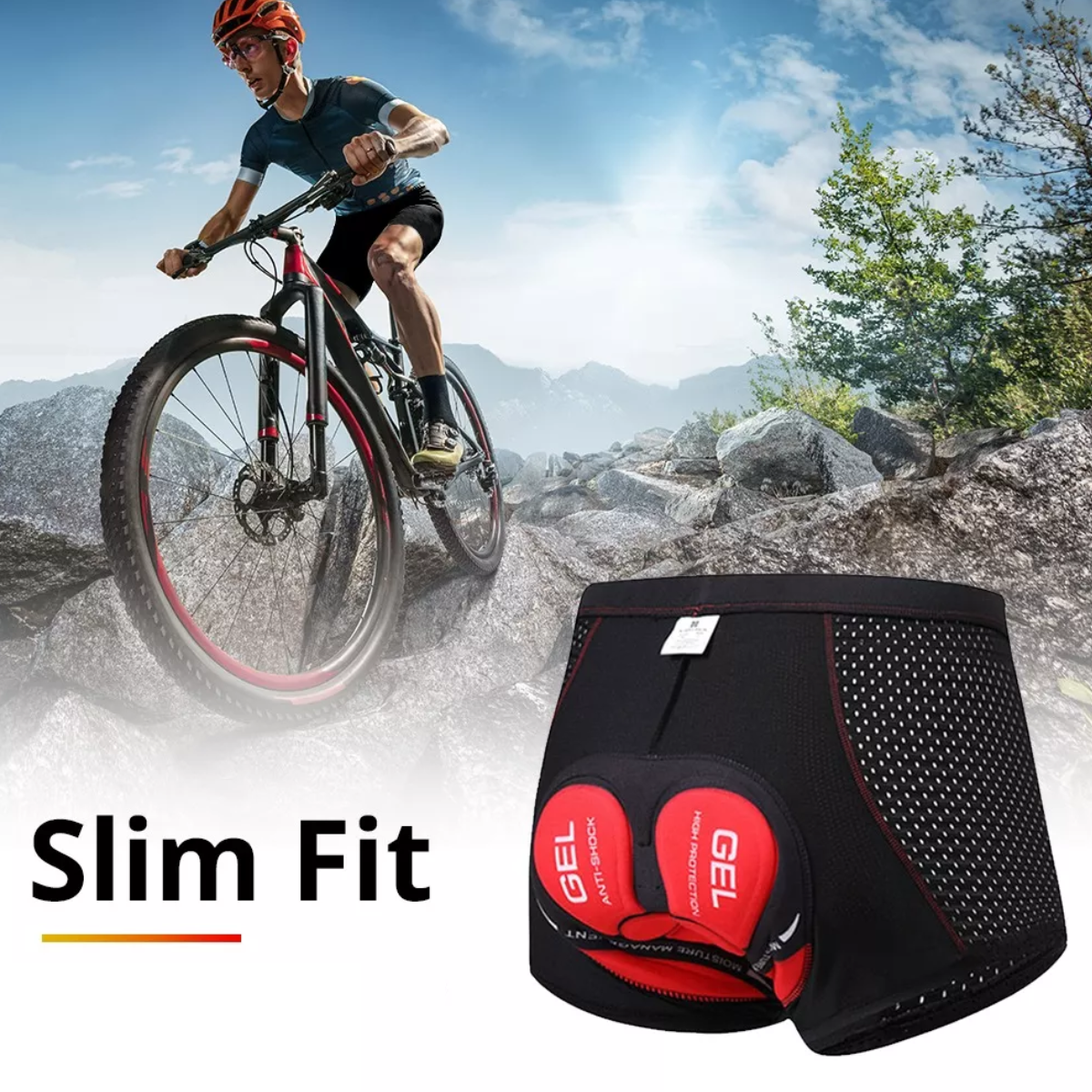 Shorts De Ciclismo Pantalones Con Cojín De Silicona 5d Gel M.