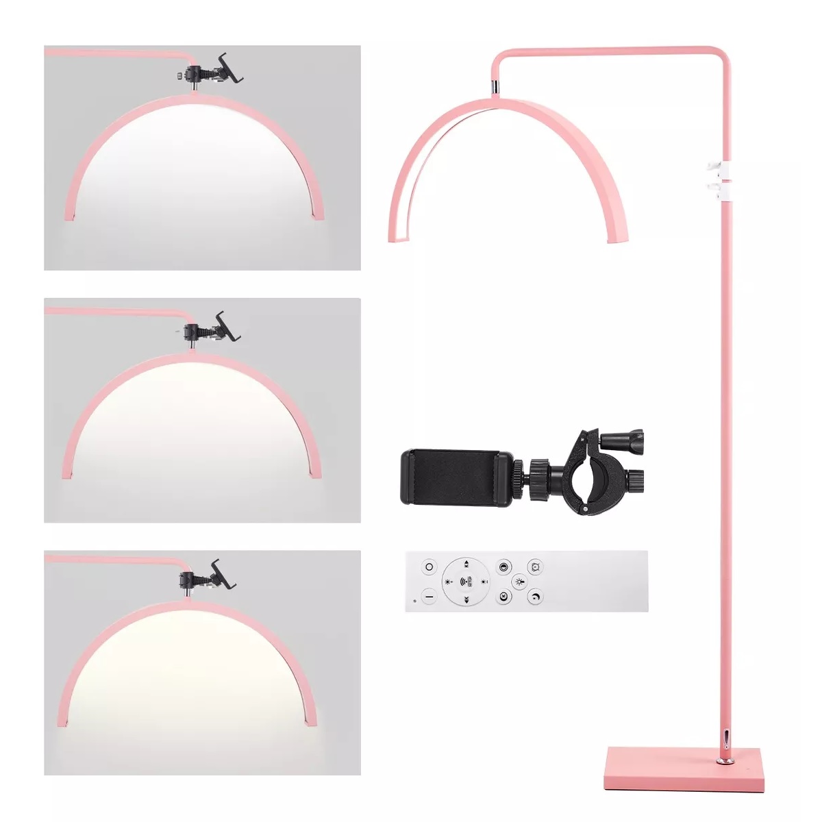Lámpara Para Pestañas Spa Ajustable 1.35-1.8m 40w 3000-6000k Rosa.