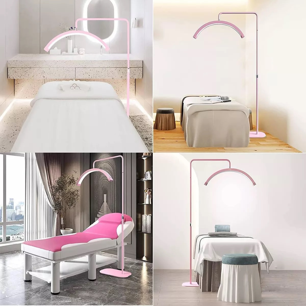 Lámpara Para Pestañas Spa Ajustable 1.35-1.8m 40w 3000-6000k Rosa.