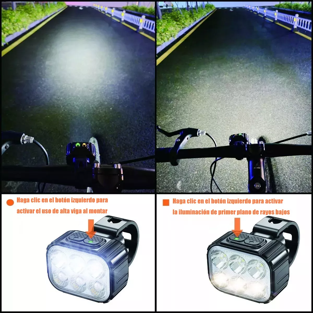 Luces Delanteras Y Traseras De Bicicleta Recargables Ip65 A.