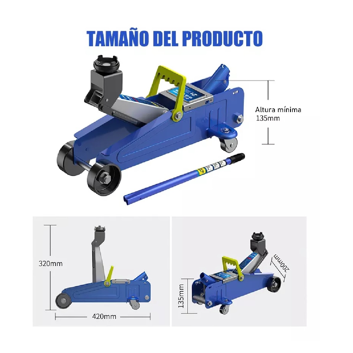 Gato Hidráulico Automotriz Portátil Tipo Gato De Patín, 2 T.
