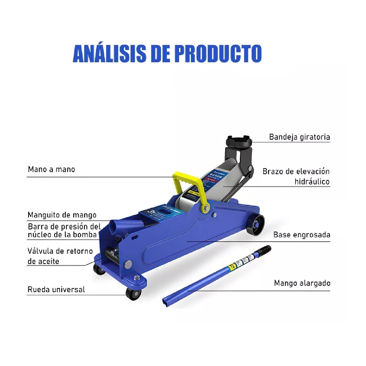 Gato Hidráulico Automotriz Portátil Tipo Gato De Patín, 2 T.