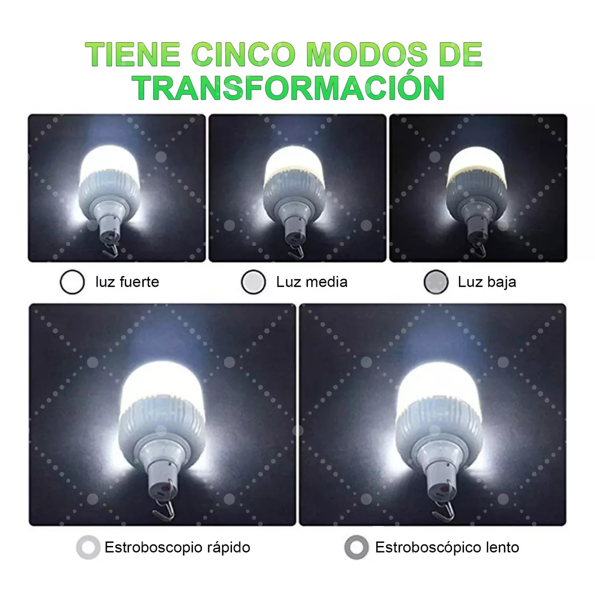 Portatil Recargable Emergencia Usb 80w Lámpara Foco Led 2pzs.