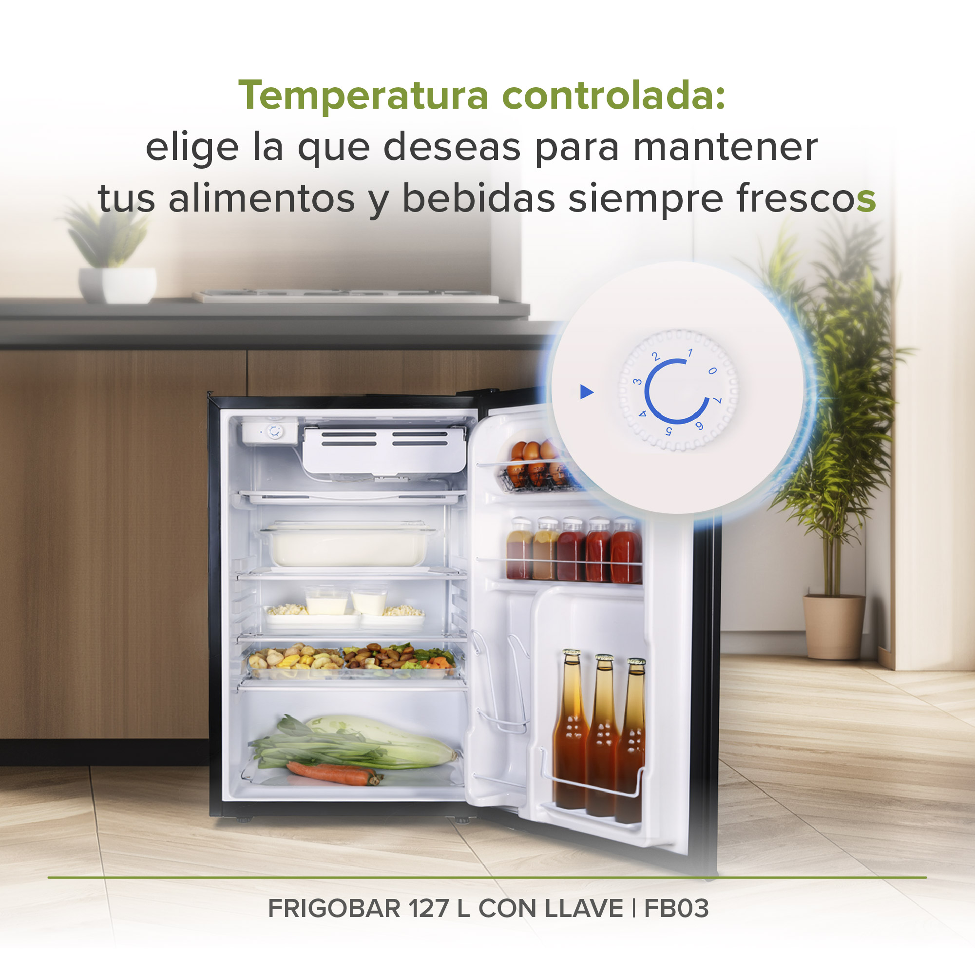 Frigobar Negro 4.5 Pies 127 Litros Con Llave Avera FB03