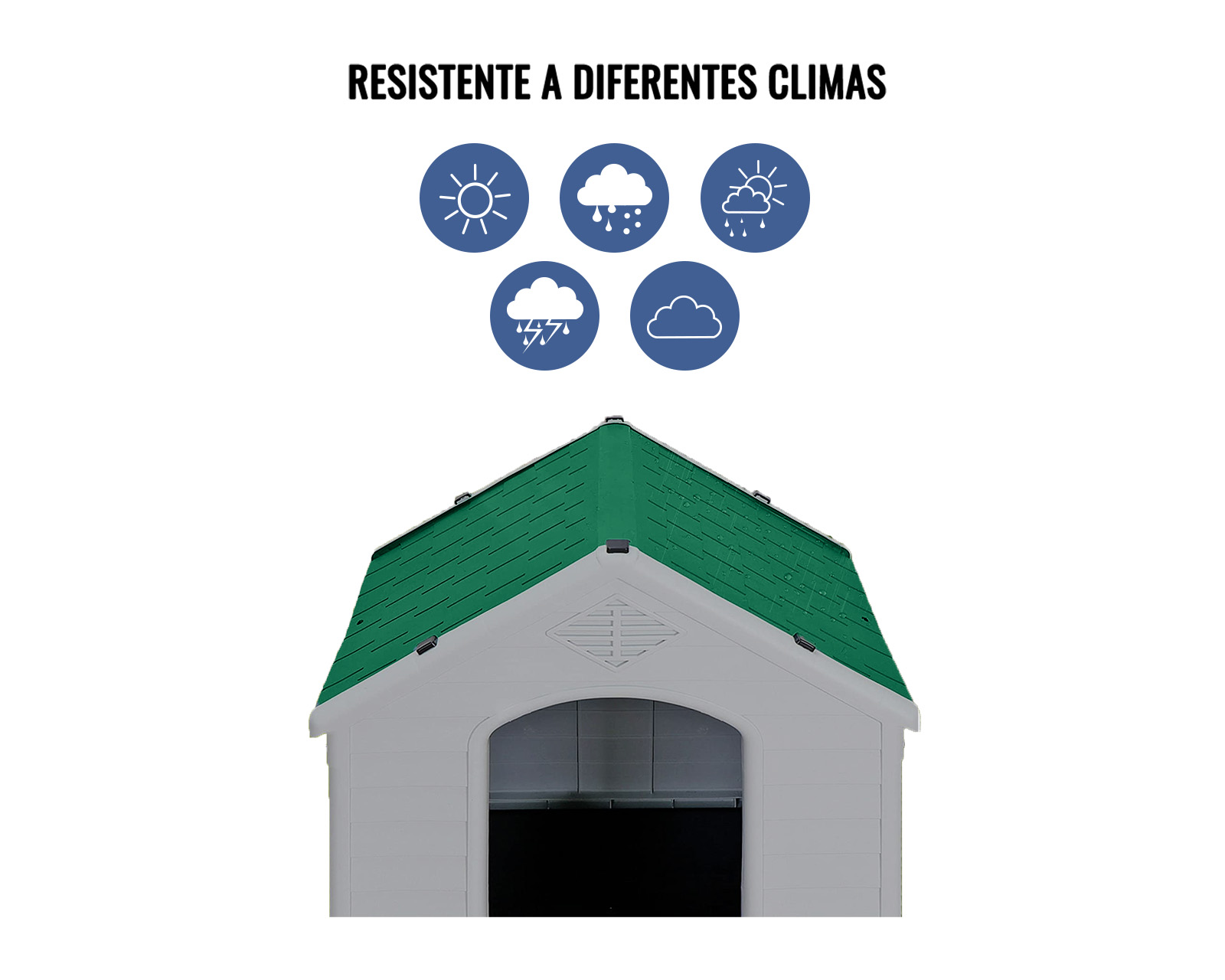 CASA DE PLÁSTICO EXTERIOR TÉRMICA ZEN PARA MASCOTAS RAZA CHICA VERDE.