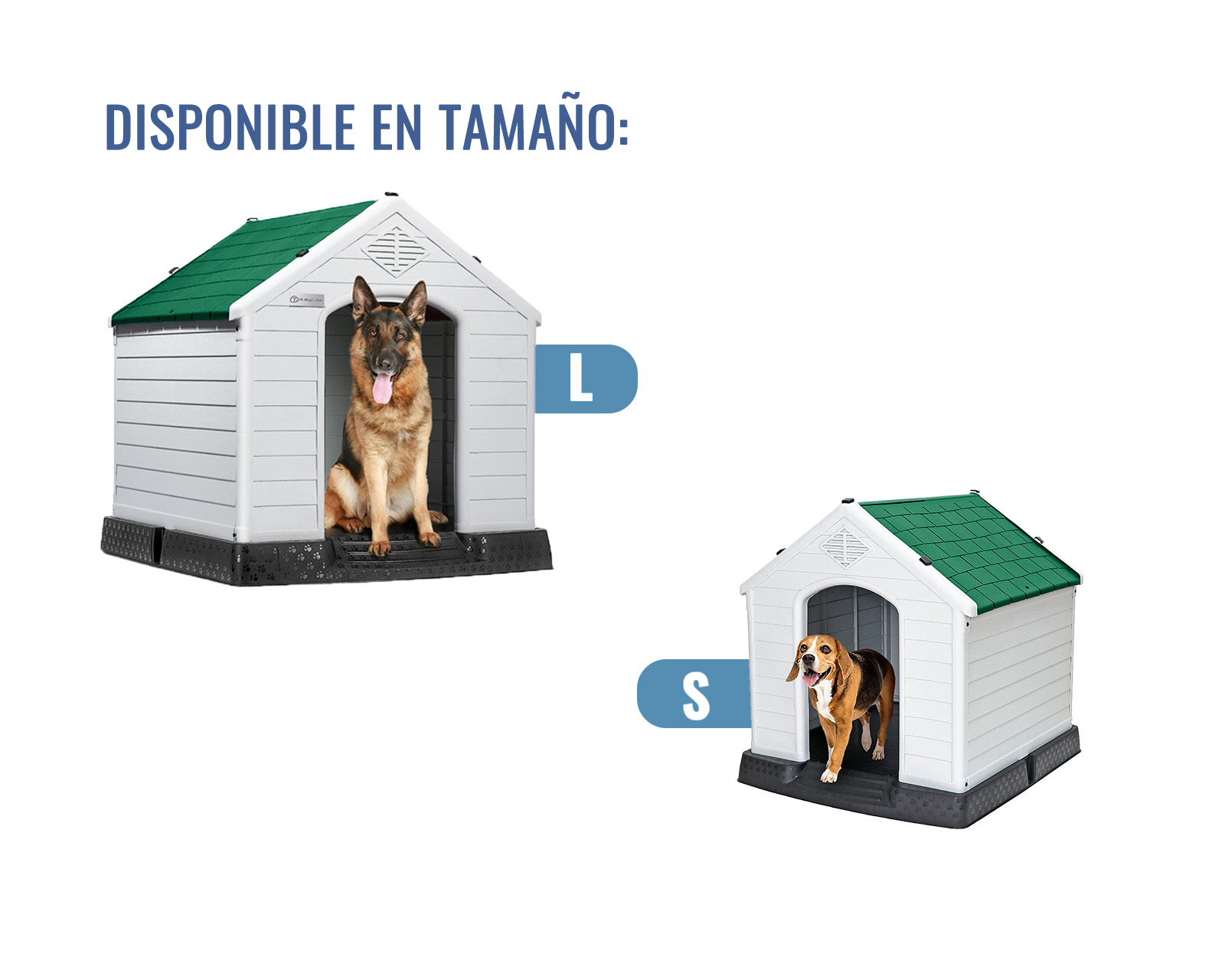 CASA DE PLÁSTICO EXTERIOR TÉRMICA ZEN PARA MASCOTAS RAZA CHICA VERDE.