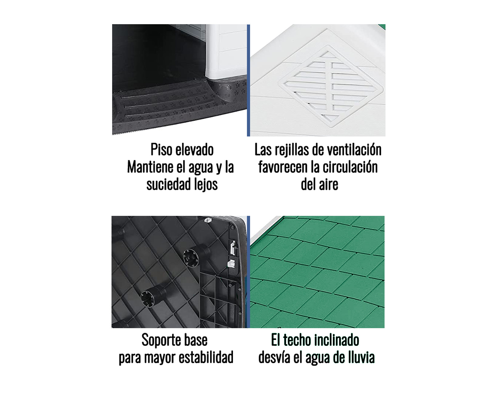 CASA DE PLÁSTICO EXTERIOR TÉRMICA ZEN PARA MASCOTAS RAZA CHICA VERDE.