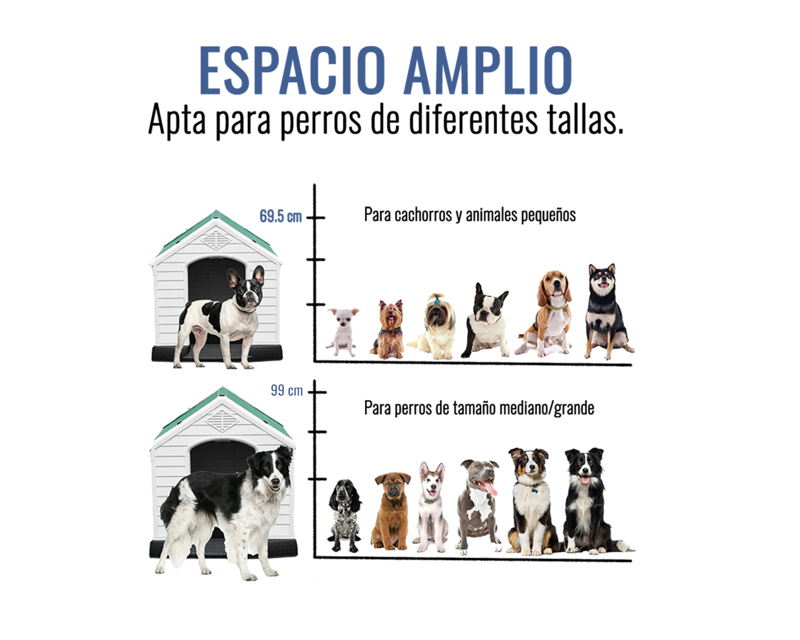 CASA DE PLÁSTICO EXTERIOR TÉRMICA ZEN PARA MASCOTAS RAZA CHICA VERDE.