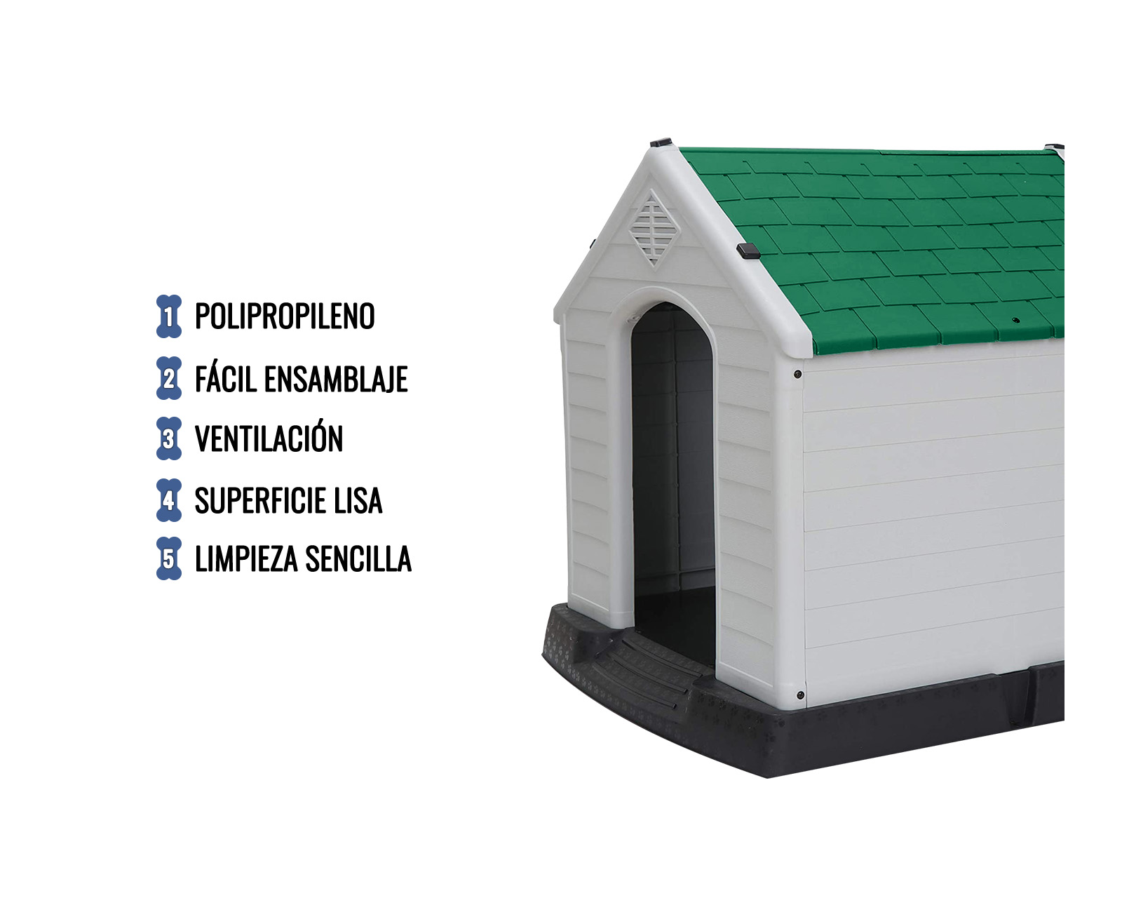 CASA DE PLÁSTICO EXTERIOR TÉRMICA ZEN PARA MASCOTAS RAZA CHICA VERDE.
