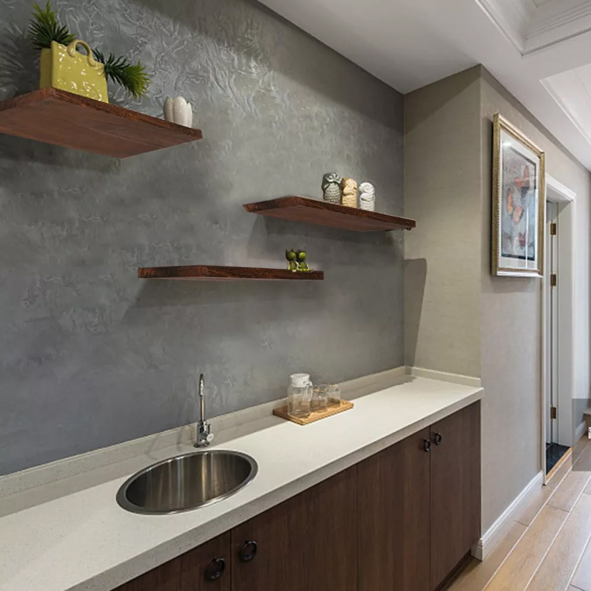 3 Repisa Flotante MDF de alta calidad  Oficina Cocina Baño Estantes.
