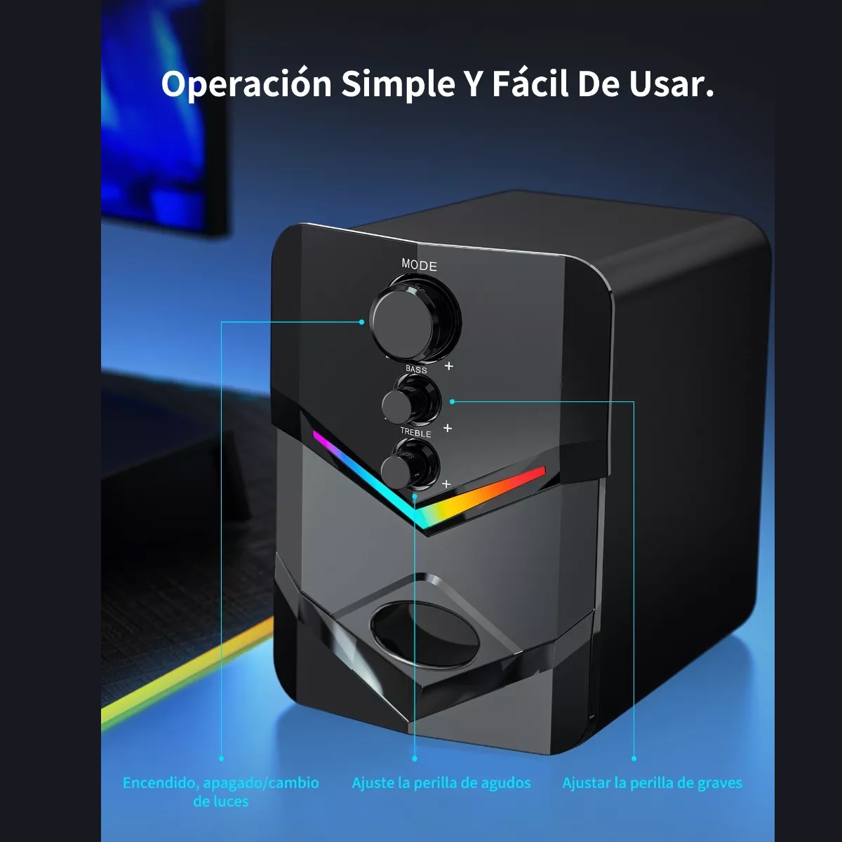 Bocinas Para Pc Subwoofer Bluetooth Luces Led Con Gamer/tv.