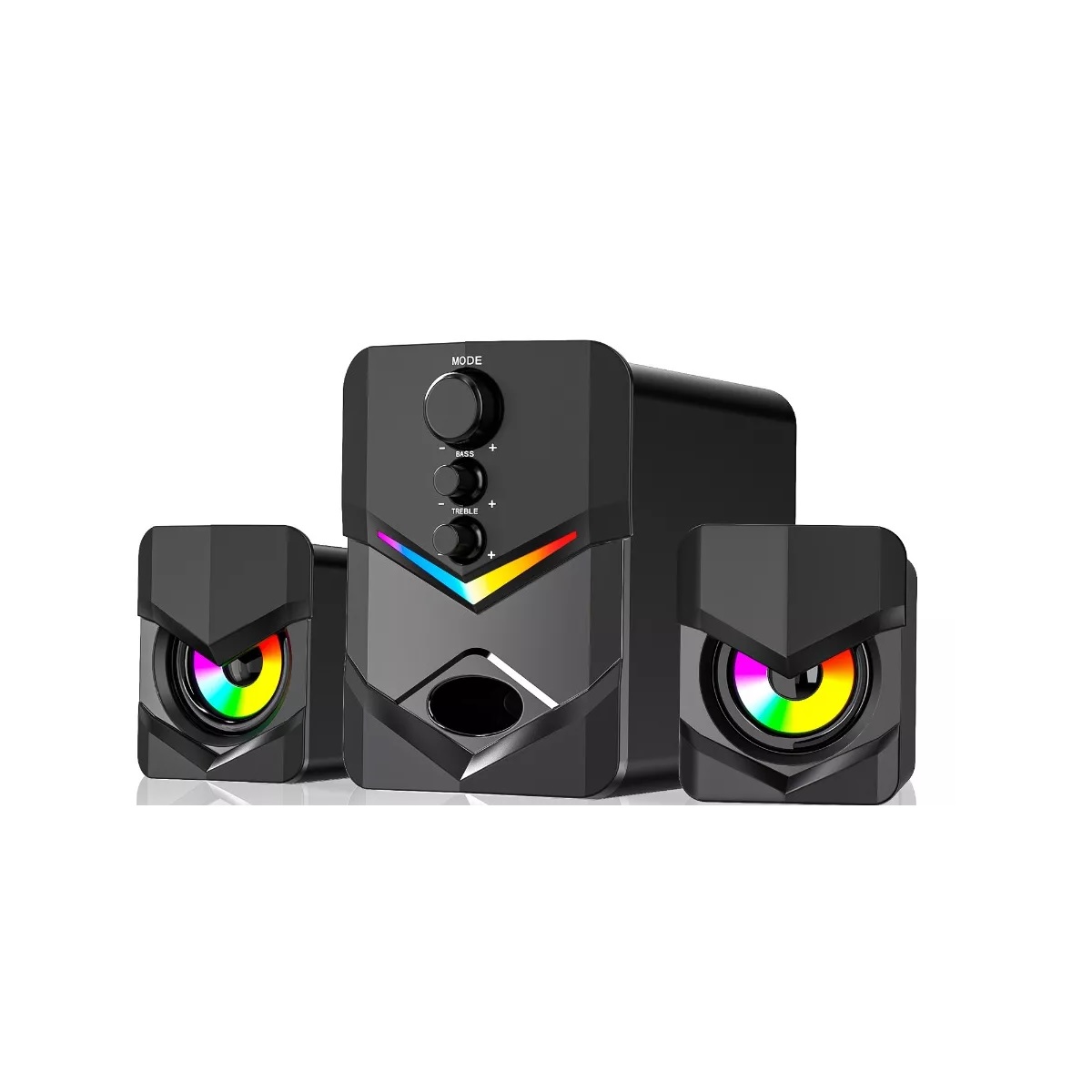 Bocinas Para Pc Subwoofer Bluetooth Luces Led Con Gamer/tv.