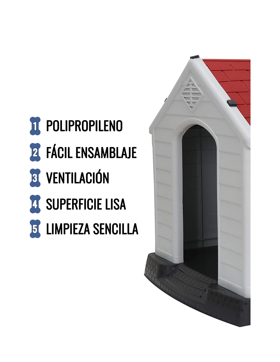 CASA DE PLÁSTICO EXTERIOR TÉRMICA ZEN PARA MASCOTAS RAZA GRANDE ROJA.