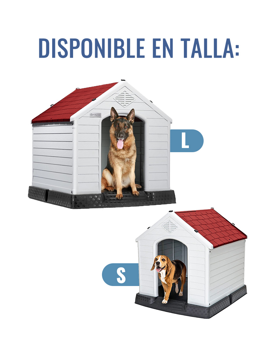CASA DE PLÁSTICO EXTERIOR TÉRMICA ZEN PARA MASCOTAS RAZA GRANDE ROJA.