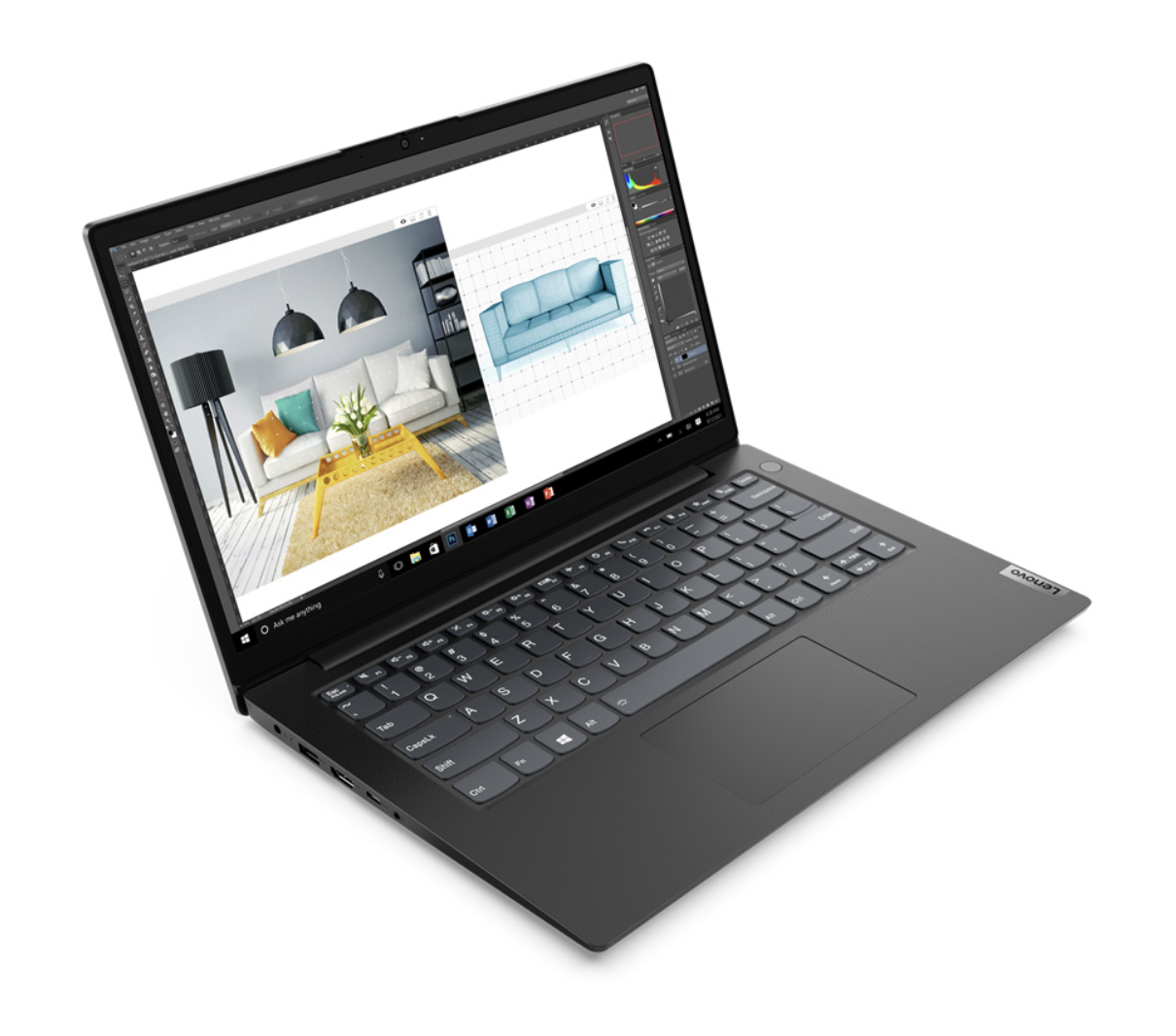 Laptop Lenovo V14 G2 IJL 14" HD, Intel Celeron, 8GB Ram, 128GB SSD M.2, Windows 11 Home 64-bit, Teclado en Español, Negro.