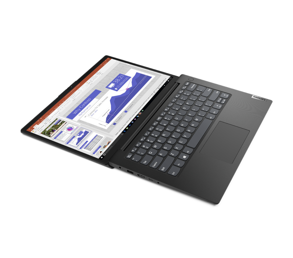 Laptop Lenovo V14 G2 IJL 14" HD, Intel Celeron, 8GB Ram, 128GB SSD M.2, Windows 11 Home 64-bit, Teclado en Español, Negro.
