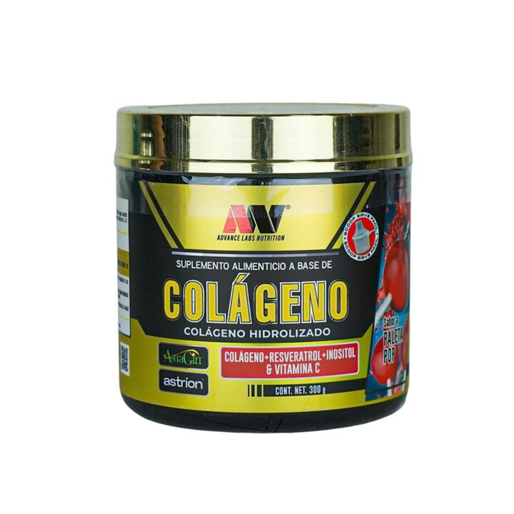 Advance Nutrition | Colágeno con Astragin® + Astrion con Resveratrol, Inostitol, y Vitamina C | Paleta pop | 30 Serv