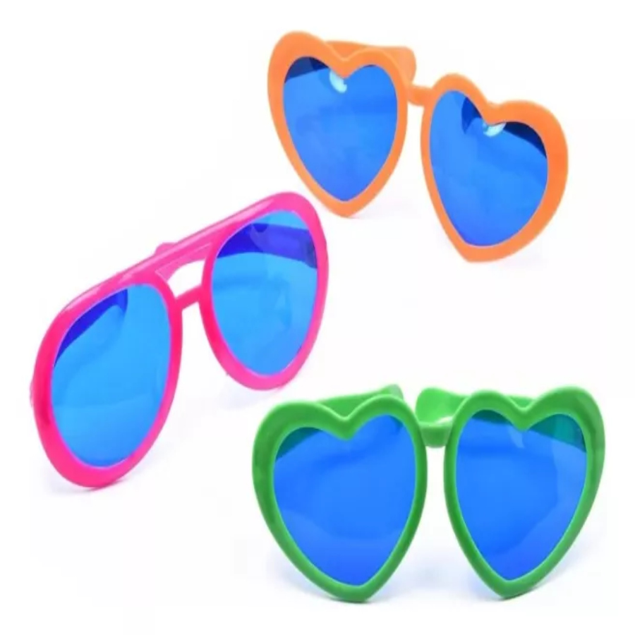 50 Lentes Gigantes Plástico Color Fiesta Batucada Boda Xv.