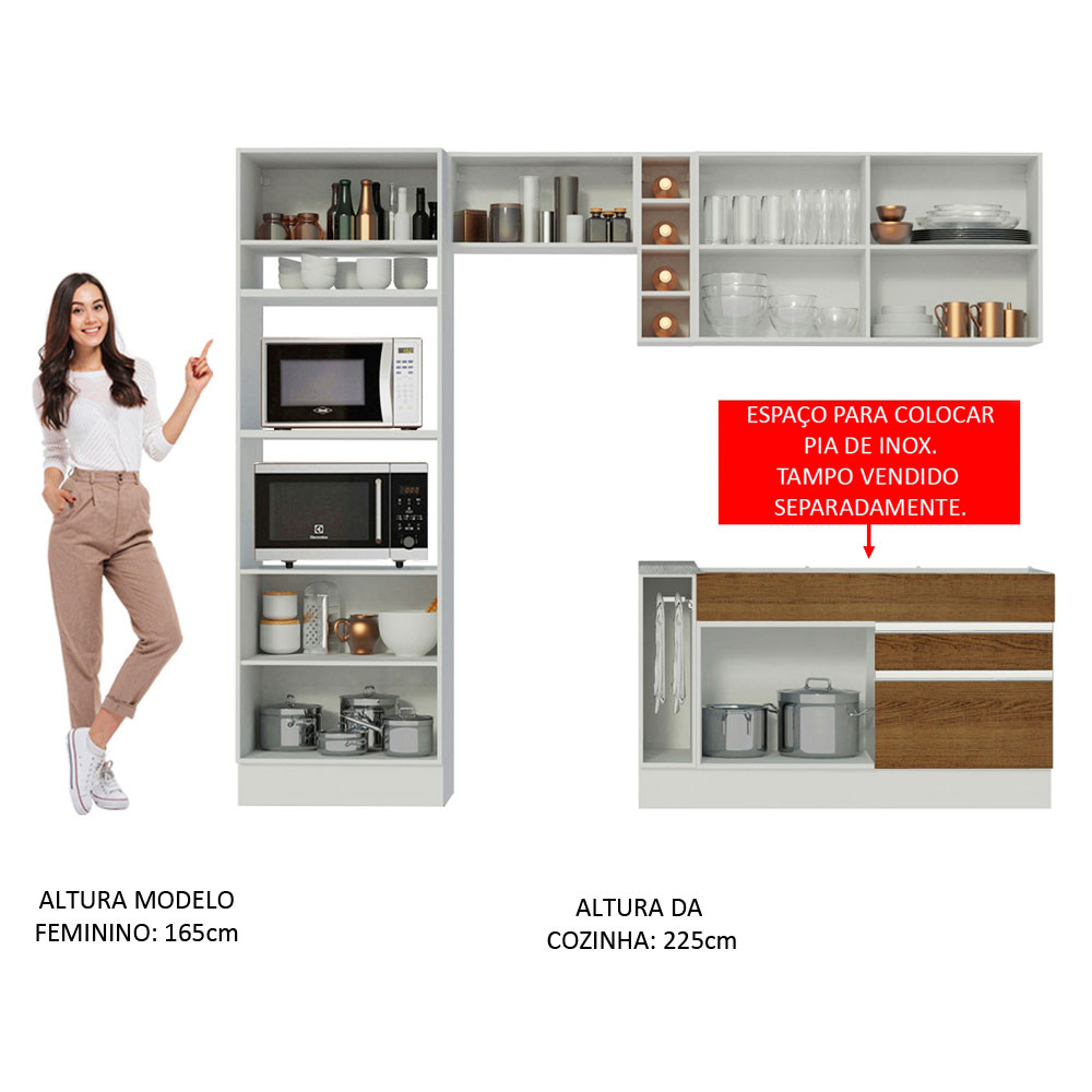 Cocina Integral Completa Modular Madesa Glamy 270cm MM 01.