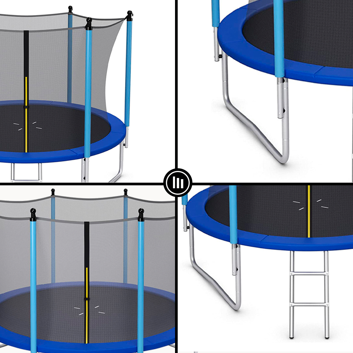 Trampolín 8FT Azul Pies Recto.