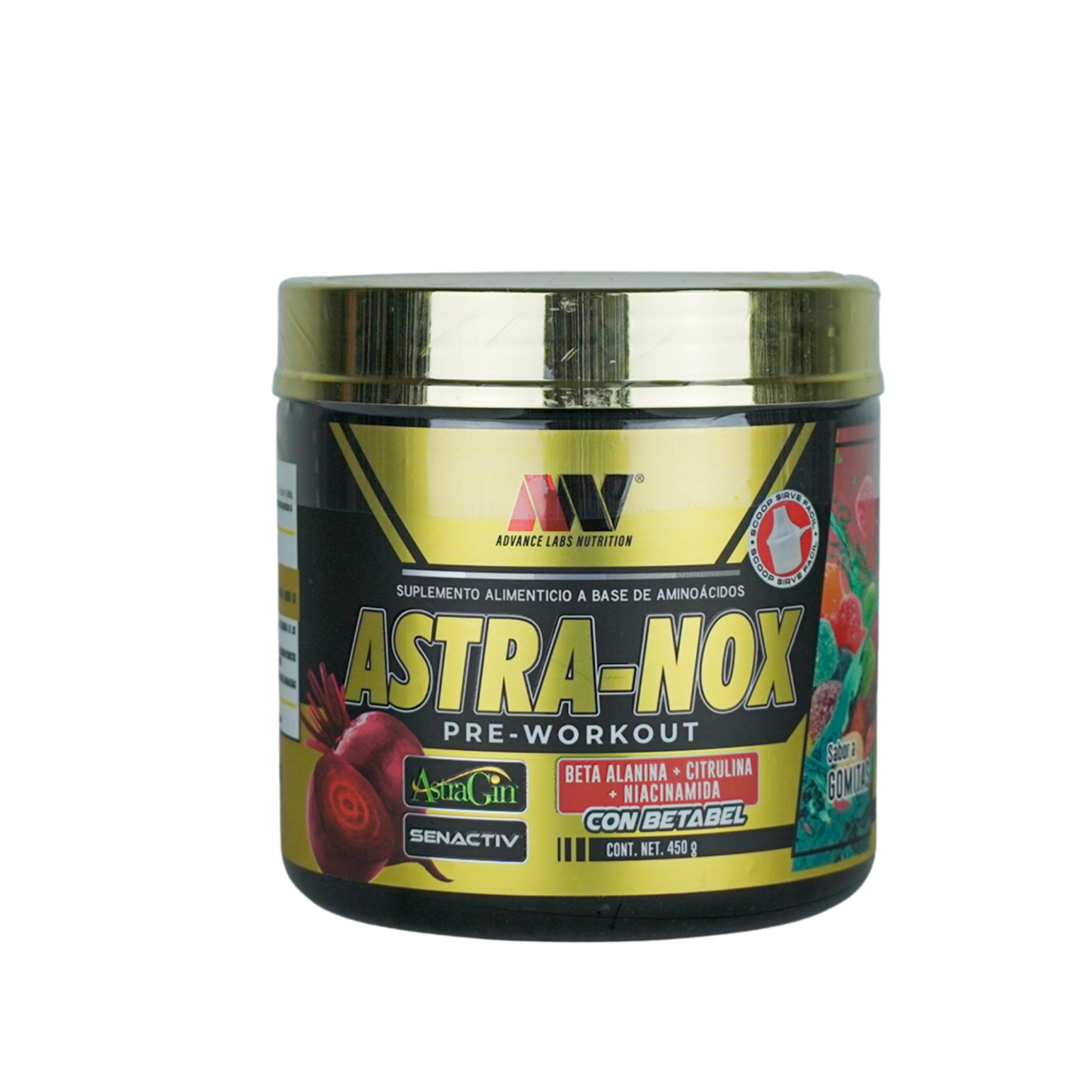 Advance Labs Astra-Nox Pre-Workout | Sabor Gomitas |  Con AstraGin, Senactiv y Betabel