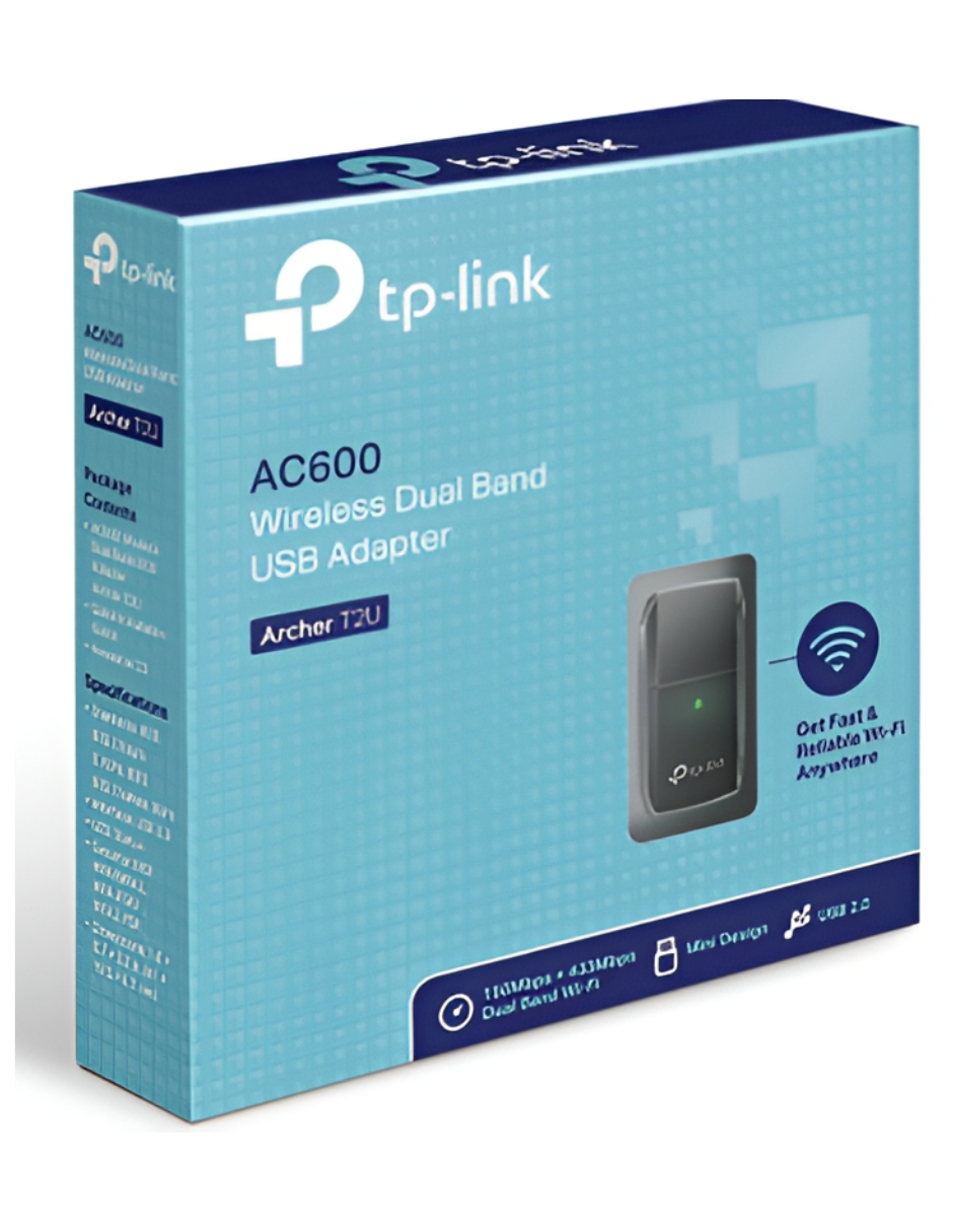 ADAPTADOR USB INALÁMBRICO TP LINK AC600 BANDA DUAL.