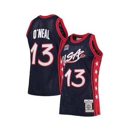 Nuevo! Jersey Basketball Dream Team Estados Unidos USA 1996 BORDADO Azul Shaq Oneal 13 Talla M.