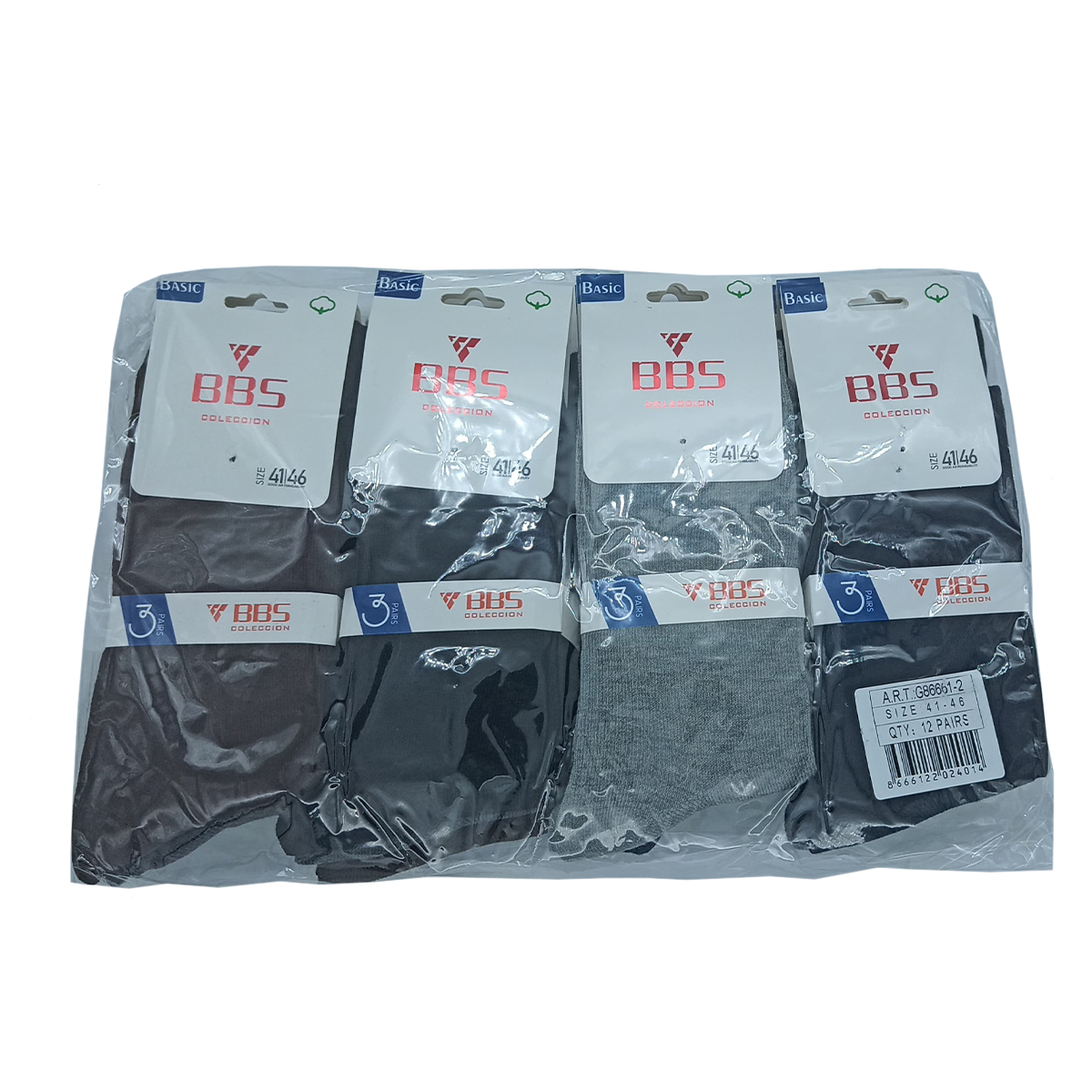 Paquete 12 pares calceta caballero unitalla tipo negocios colores lisos