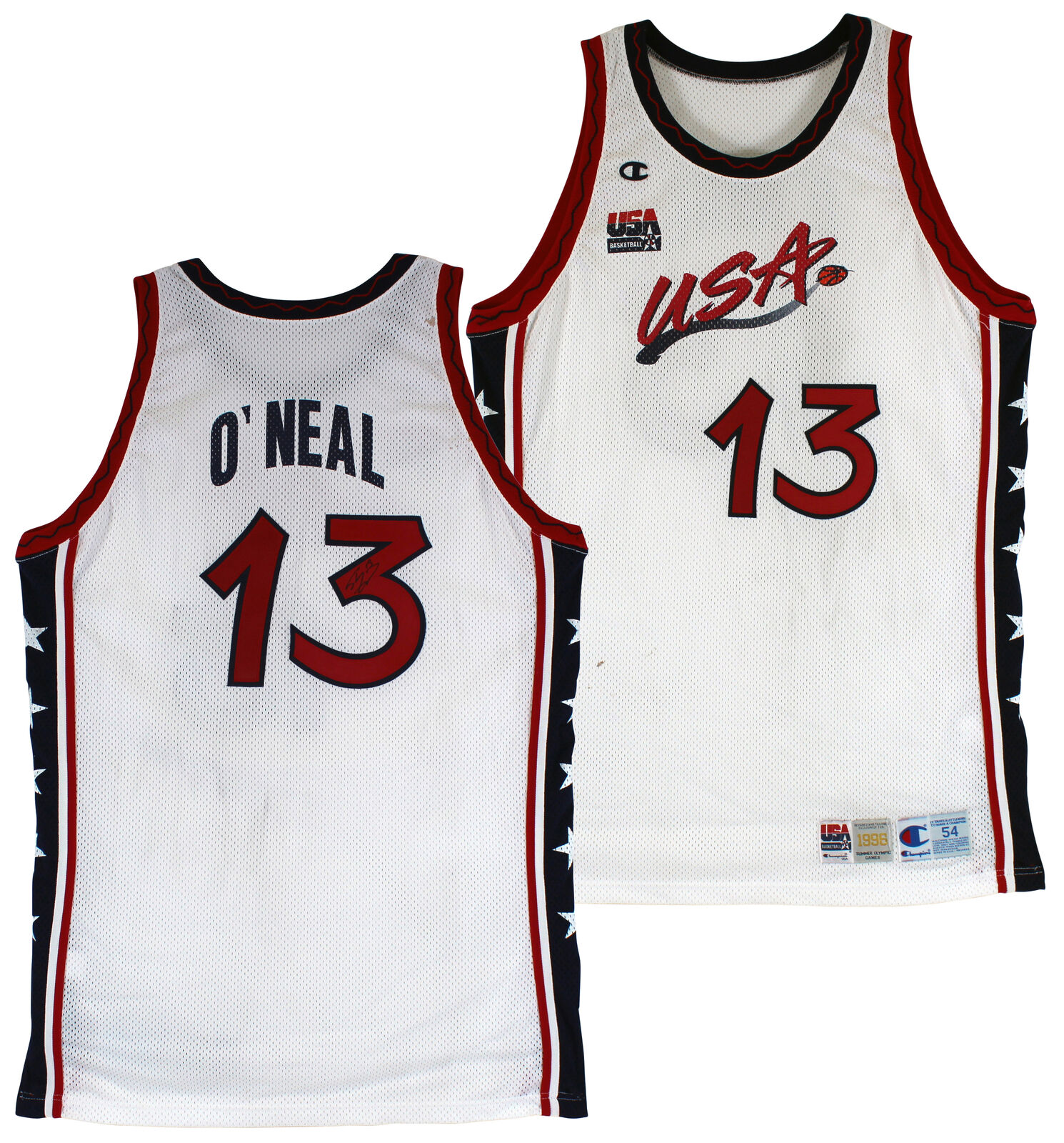 Nuevo! Jersey Basketball Dream Team Estados Unidos USA 1996 BORDADO Azul Shaq Oneal 13 Talla M.