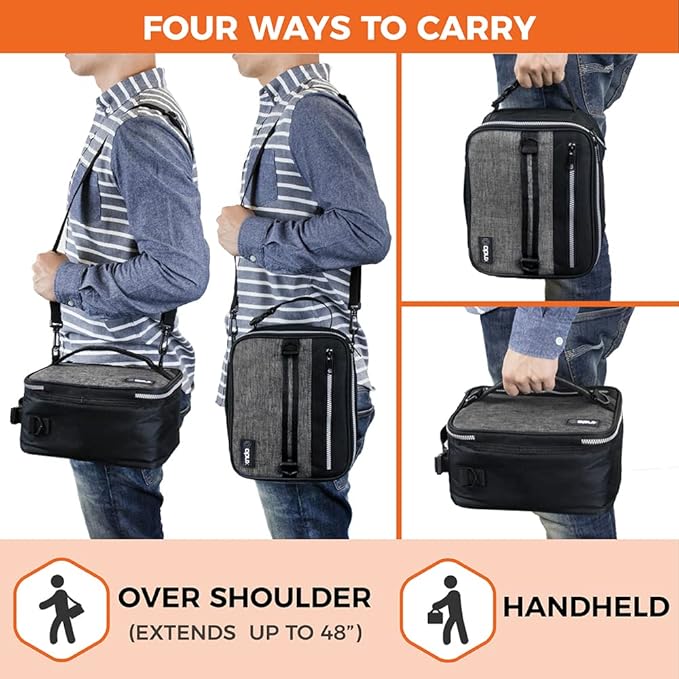 opux - Fiambrera aislada para hombres y mujeres, adultos, bolsa de almuerzo compacta para niños, niñas, adolescentes, bolsa de almuerzo suave para el trabajo y la escuela, lonchera a prueba de fugas,.