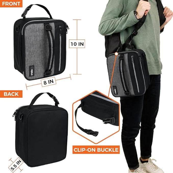 opux - Fiambrera aislada para hombres y mujeres, adultos, bolsa de almuerzo compacta para niños, niñas, adolescentes, bolsa de almuerzo suave para el trabajo y la escuela, lonchera a prueba de fugas,.