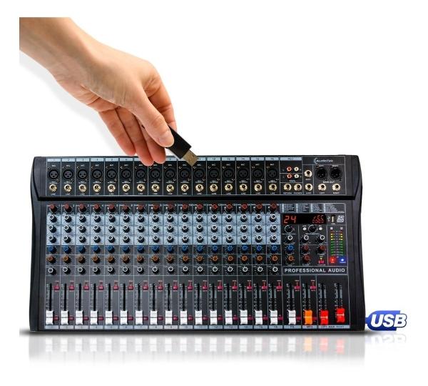 Mezcladora Mixer 16 Canales Bluetooth Usb Sonido Estudio 
