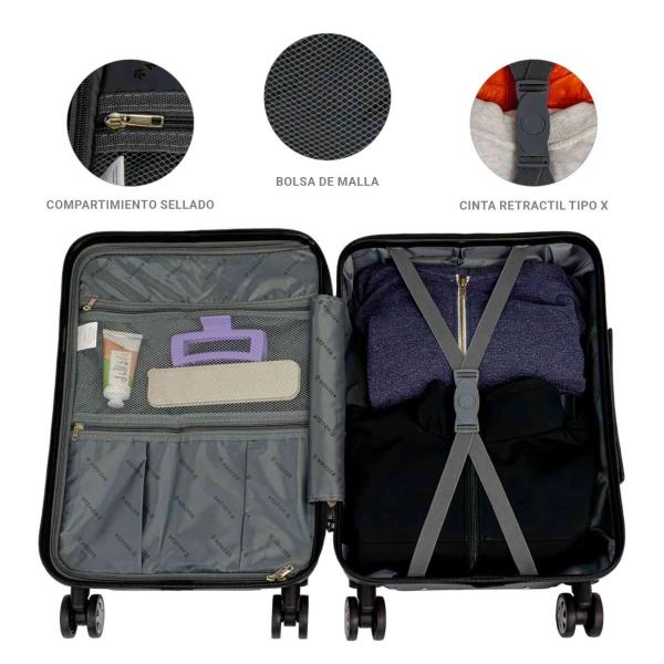 Set Kit 2 Maletas 21  Y 18  Viaje 4 Ruedas 360 Doble Llanta Gris