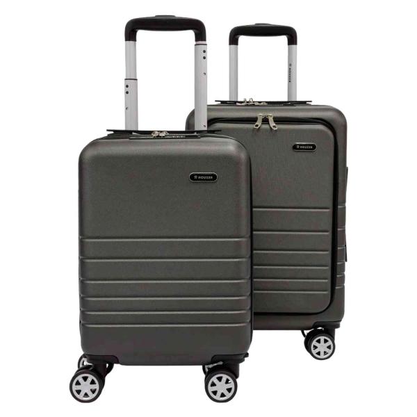 Set Kit 2 Maletas 21  Y 18  Viaje 4 Ruedas 360 Doble Llanta Gris