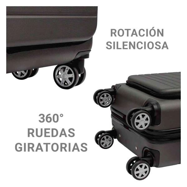 Set Kit 2 Maletas 21  Y 18  Viaje 4 Ruedas 360 Doble Llanta Gris