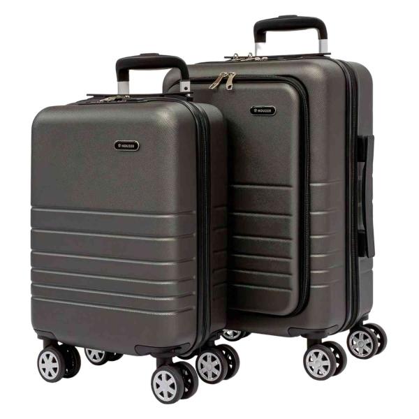 Set Kit 2 Maletas 21  Y 18  Viaje 4 Ruedas 360 Doble Llanta Gris