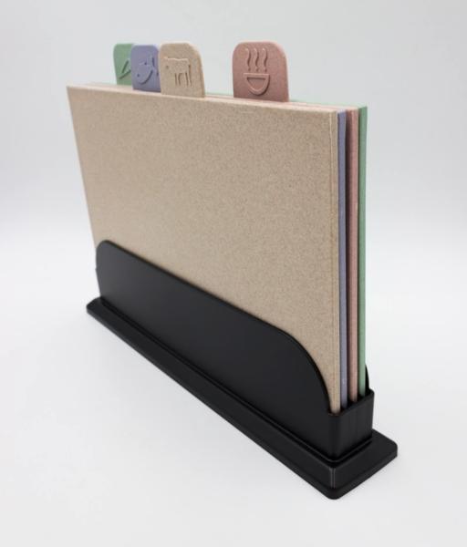 Kit De 4 Tablas De Picar Con Soporte Etiquetas De Alimentos