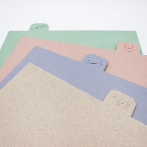 Kit De 4 Tablas De Picar Con Soporte Etiquetas De Alimentos