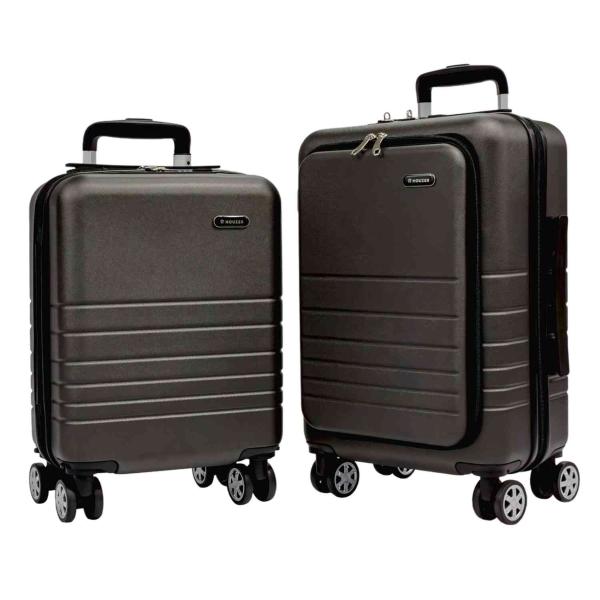 Set Kit 2 Maletas 21 Y 18 Viaje 4 Ruedas 360 Doble Llanta Gris