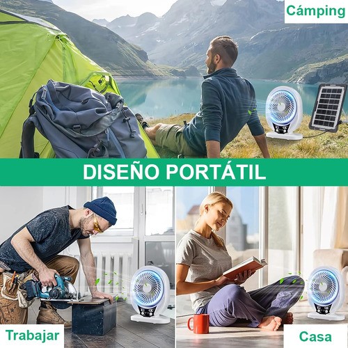 Ventilador De Escritorio Con Energía Solar, 7 Unidades, Reca.