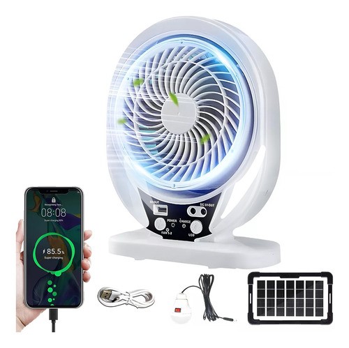 Ventilador De Escritorio Con Energía Solar, 7 Unidades, Reca.