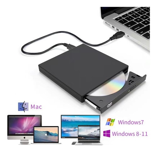 Lectora Y Grabadora De Dvd/cd Externa, Usb Win 11 Mac.